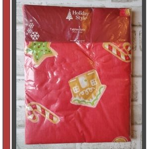 NEW! Vinyl Christmas Rectangular Tablecloth 52" x 70" Fits 28 x 46 - 40 x 54